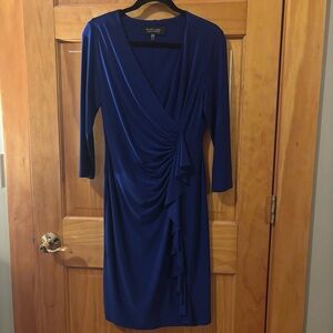 Black Label by Evan Picone Women's Royal Blue Long Sleeve Dress